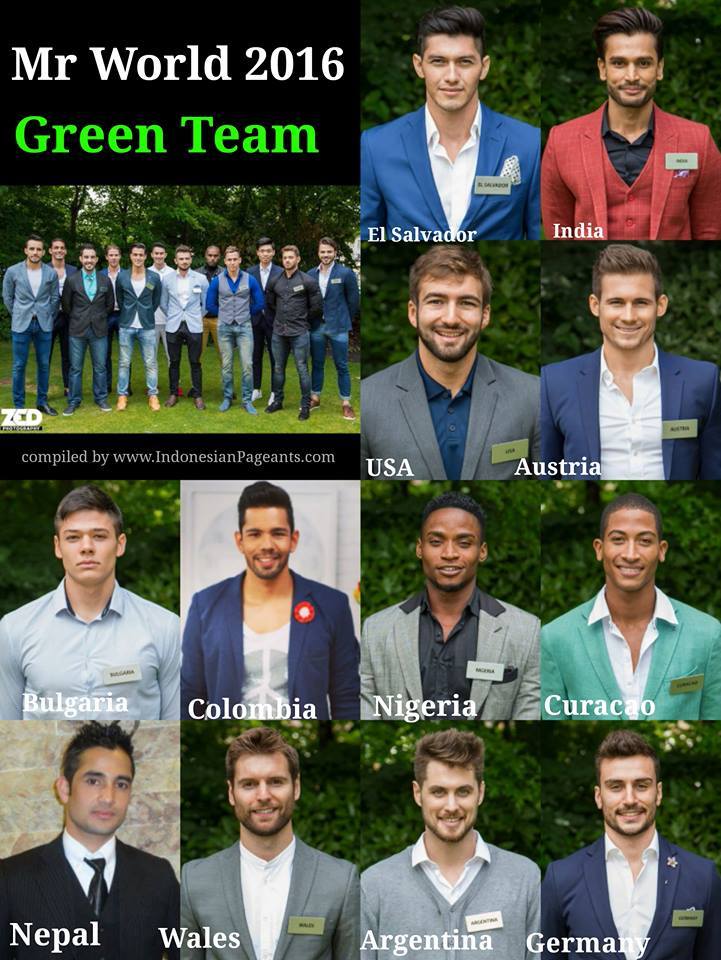 Mr World 2016 Greeen Team 
