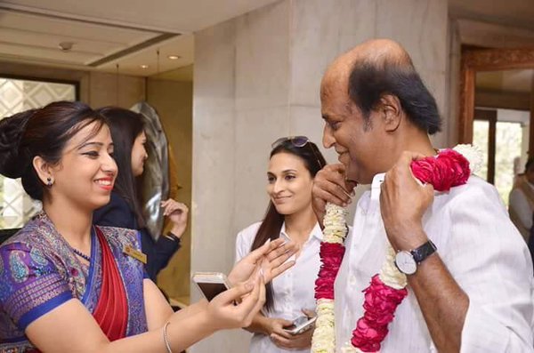 Rajinikanth with Aishwarya Dhanush